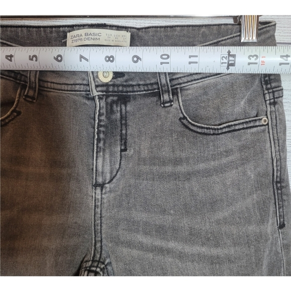 Zara Basic Z1975 Denim Womens Size 2 Gray Skinny Jeans Stretch Retro - Picture 7 of 11